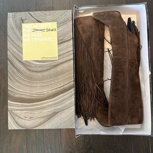 Jeffrey Campbell Galloping Boot - dark brown suede size 6